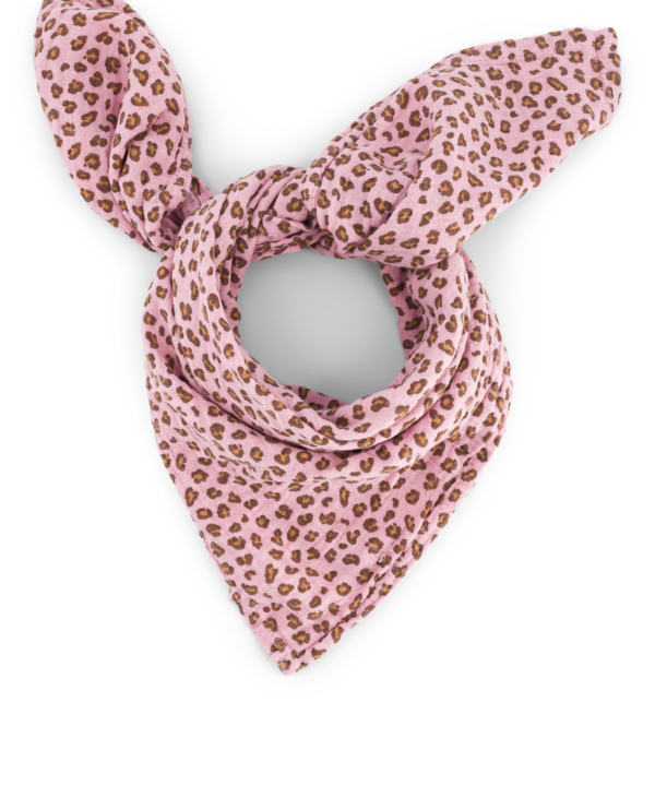Kūdikio muslino merliukas leopardinis, šviesiai rožinis 70x70