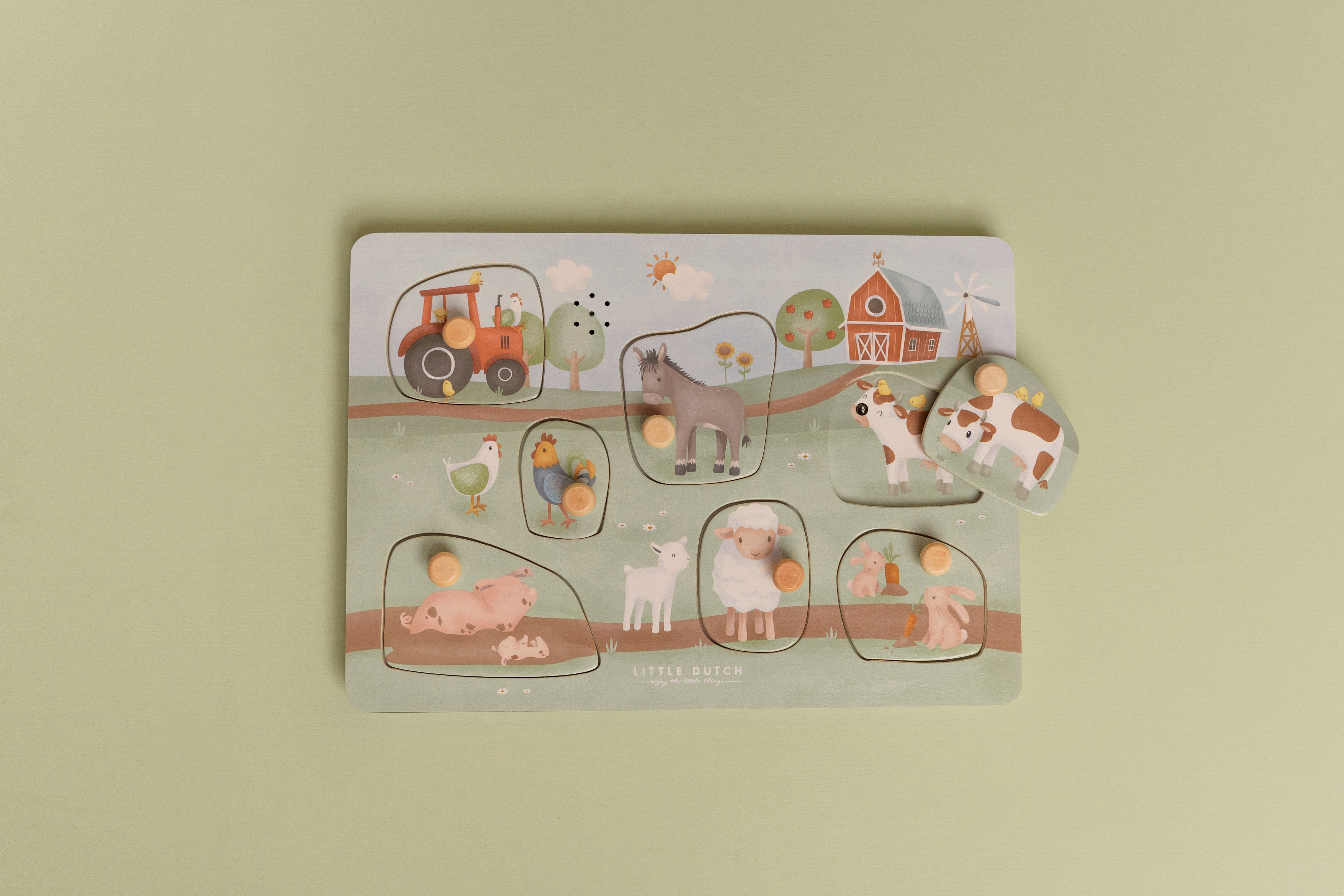 Little Dutch medinė muzikinė dėlionė "Little Farm" - Image 3